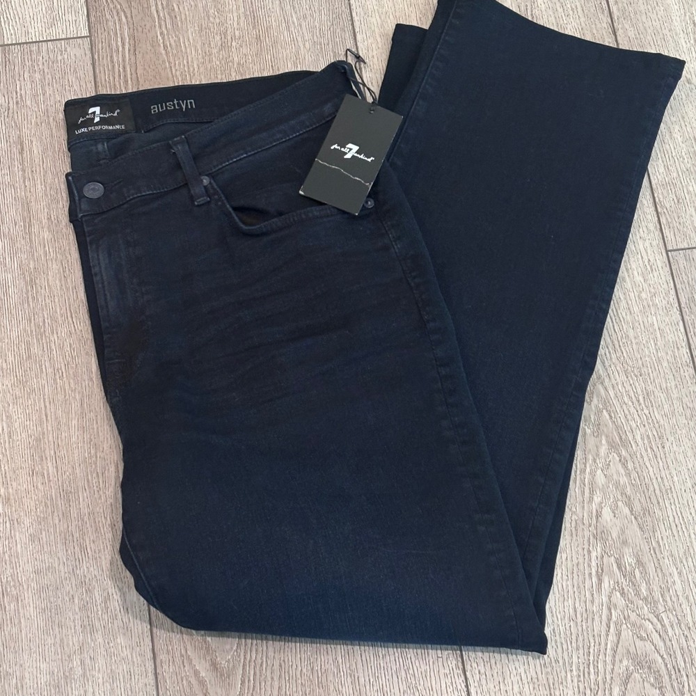 7 For All Mankind Austyn Mens 36 Dark Blue Luxe Performance Relaxed Straight